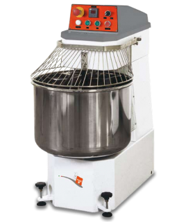 Spiral Mixer can handle 40 kgs (88 lbs) of dough, Two speed motor